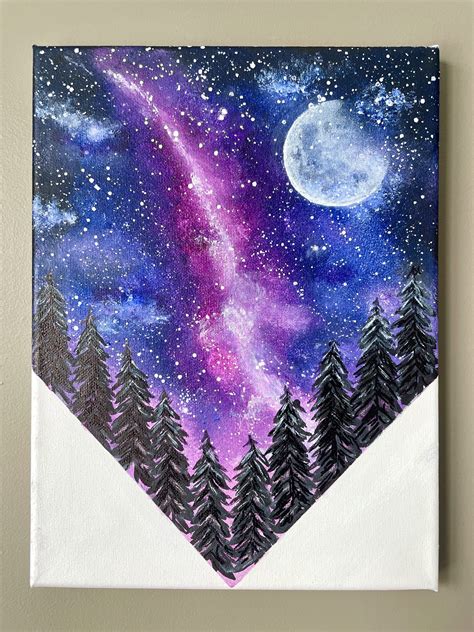 paint galaxy acrylic|how to paint a galaxy night sky.